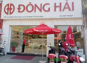Dự Án Hơn 1000 Cây Dù Tròn Đúng Tâm 3m In Logo Đông Hải Cho Hệ Thống Showroom Tại TP.HCM Và Các Tỉnh Phía Nam