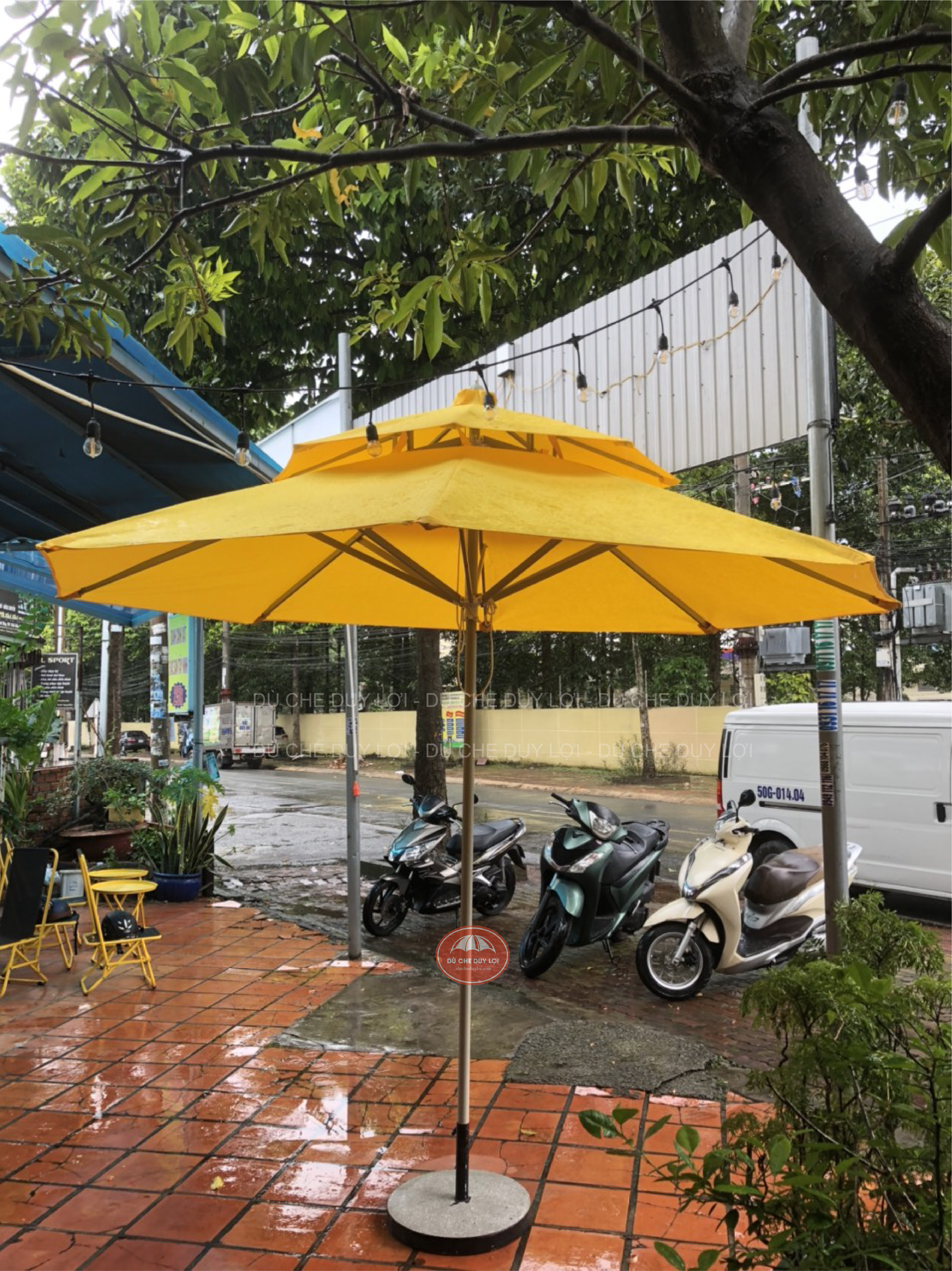 dù đứng tâm 2 tầng