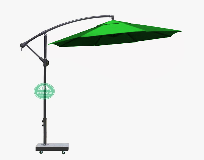 Dù che nắng lệch tâm tròn một tầng màu xanh lá (đường kính 2.5m, 3m)