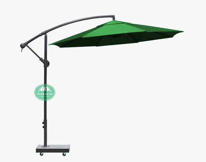 Dù che nắng lệch tâm tròn một tầng màu xanh rêu (đường kính 2.5m, 3m)